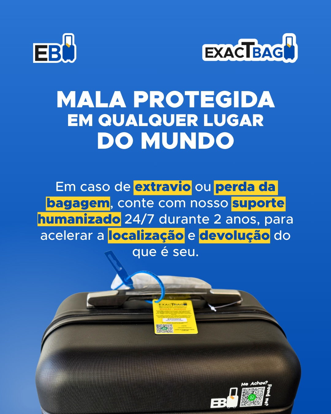 Bagagem de Bordo ExactBag - Viaje tranquilo, sua bagagem está protegida