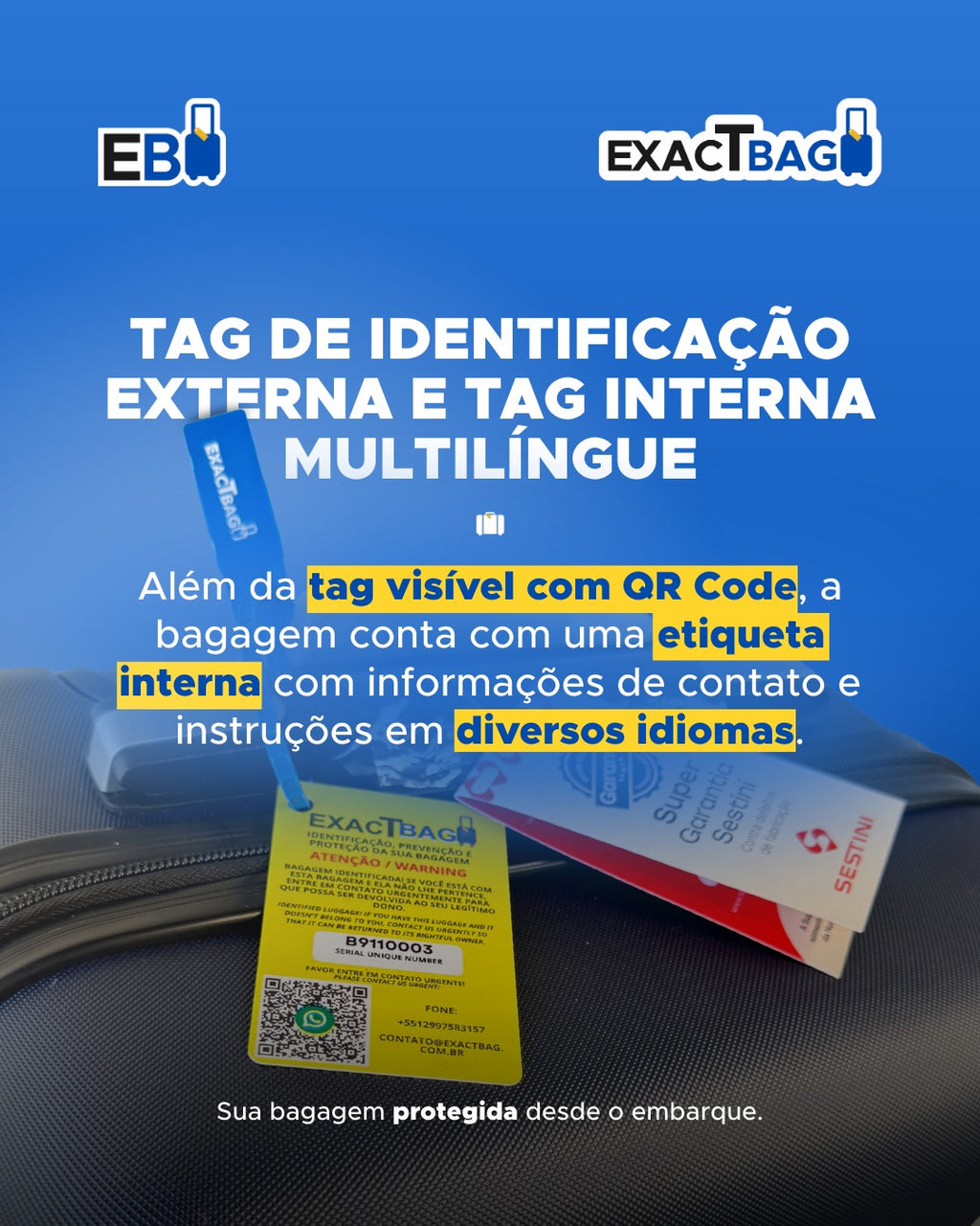 Bagagem de Bordo ExactBag - Viaje tranquilo, sua bagagem está protegida