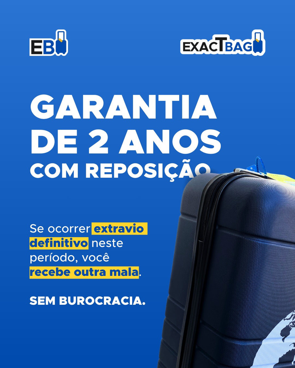 Bagagem de Bordo ExactBag - Viaje tranquilo, sua bagagem está protegida